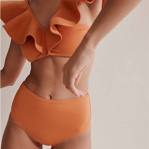 CR ➰ ladies orange ruffle off shoulders bikini top XS - Picture 8 of 8